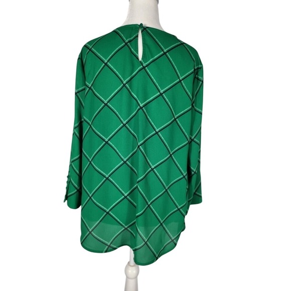 Charter Club Green Plaid Blouse - Picture 3 of 8